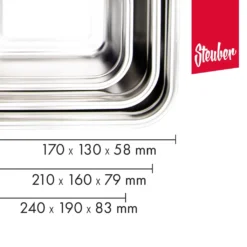 2 Stück Steuber Edelstahl Frischhaltedose 650 Ml, Luftdichter Klickdeckel, Backofengeeignet -Küchenzubehör 009abce12454a775d5781837ba64ffef