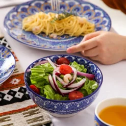 Vancasso Tafelservice Porzellan, Mandala 16 Teiliges Essgeschirr Kombiservice, Handbemaltes Geschirrset Für 4 Personen, Böhmischer Stil -Küchenzubehör 00f54fa33d608f93e414d17e573fbf0f