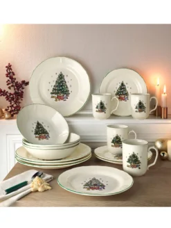 CreaTable 14959 Kombiservice Tannenbaum Für 4 Personen, Steingut, Creme/grün (1 Set, 16-teilig) 5 CreaTable 14959 Kombiservice Tannenbaum Für 4 Personen, Steingut, Creme/grün (1 Set, 16-teilig) -Küchenzubehör 0250e285bf932e3a2f78c16367f51380
