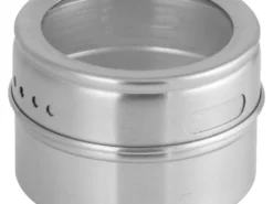 Fackelmann Magnetische Gewürzdose, Vorratsdose Mit Streuöffnungen, Aufbewahrungsdose Aus Edelstahl (Farbe: Silber/Transparent), Menge: 1 Stück -Küchenzubehör 02b74886994d3890a8a42e6fba569f7a