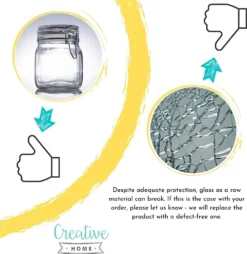 6 X Creative Home Gläser Mit Bügelverschluss | 1 Liter | Einmachgläser Drahtbügel-glas Aufbewahrungsgläser Mit Gummiring Und Deckel | 8 Wiederverwendbare Aufkleber + 1 Anti-Staub-Kreide -Küchenzubehör 03340cc0c58001321acf073a22baeb17