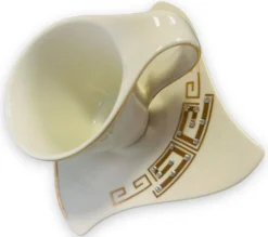 12-teiliges Medusa Mäander Kaffeeservice Mit Goldschliff Kaffeetassen Für 6 Personen 6 Tassen + 6 Untertassen Weiß-Gold Genießen Servieren Kaffee -Küchenzubehör 040ac3d37f0626a8fece420a61c42ec2