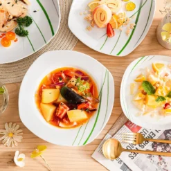 VEWEET Porzellan Tafelservice 'Aviva' 100-teilig Set, Kombiservice Mit Dessertteller, Speiseteller, Suppenteller, Müslischalen, Kaffeebecher, Kaffeetassen Set, Eierbecher, Milch- Und Zuckerset -Küchenzubehör 0800e13214798d873a478ea309e3ec86