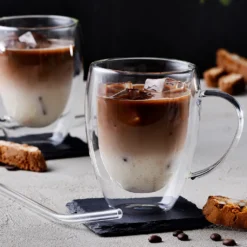 GRÄWE Doppelwandige Latte Macchiato-Thermogläser Mit Henkel, 350 Ml, 2er Set -Küchenzubehör 09b90851b30ad6afc4bfa09d690b93b5