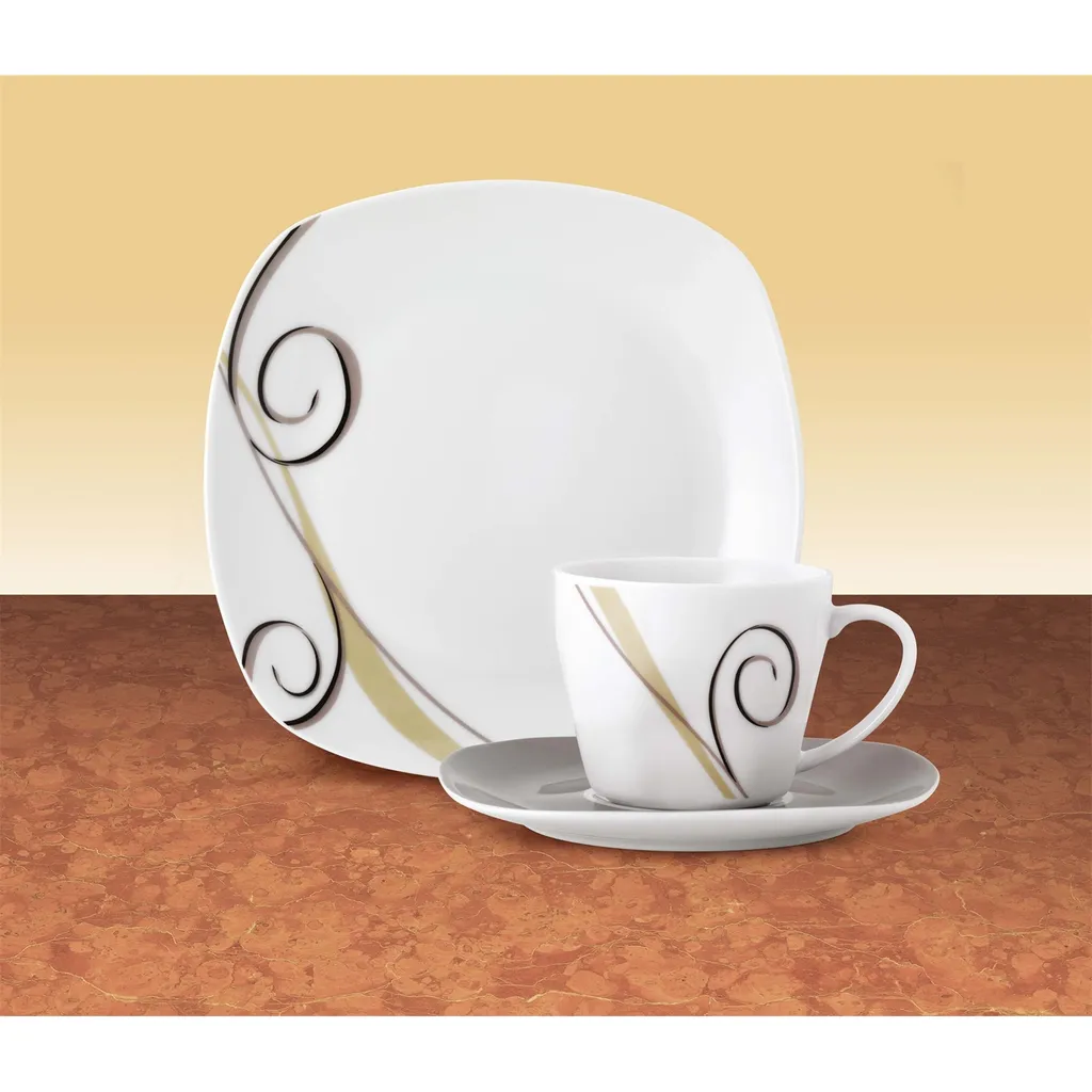 Van Well 18tlg. Kaffeeservice Porzellan Weiß 18 Tlg. 2 Van Well 18tlg. Kaffeeservice Porzellan Weiß 18 Tlg. – Bild 2