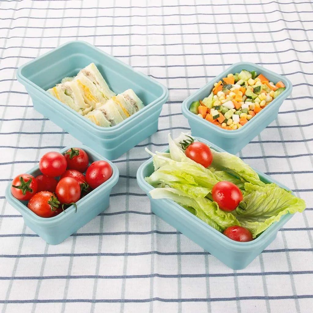 Faltbare Frischhaltedosen, 4 PCS Kitchen Vorratsdosen Set Faltbare Brotbox Silikon Zusammenklappbaren Container, Camping Schüssel Faltbar Set, Frischhalteboxen Für Kühlschränke 5 Faltbare Frischhaltedosen, 4 PCS Kitchen Vorratsdosen Set Faltbare Brotbox Silikon Zusammenklappbaren Container, Camping Schüssel Faltbar Set, Frischhalteboxen Für Kühlschränke – Bild 5