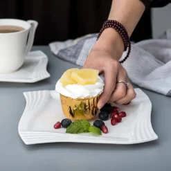 MALACASA, Serie Amparo, 36 Teilig Set Cremeweiß Porzellan Kaffeeservice Dessertteller Kaffeetasse Mit Untertasse -Küchenzubehör 0e945275cdfde157edef1d5dd4015371