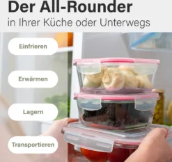 Classbach® Glas-Frischhaltedosen Mit Deckel, 9er-Vorratsdosen-Set/Vorratsgläser, Geeignet Für Mikrowelle, Spülmaschine Und Gefrierfach, Meal Prep Boxen Aus Glas, Perfekte Aufbewahrungsbox Küche -Küchenzubehör 14682ec994e1d5c3c2bb043427f85ac4