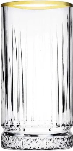 Pasabahce Elysia Golden Touch Long Drink Gläser 4-teiliges Set Mit Goldrand 280ml -Küchenzubehör 161983f3c1aaa70fd8352b234d6dd3ee