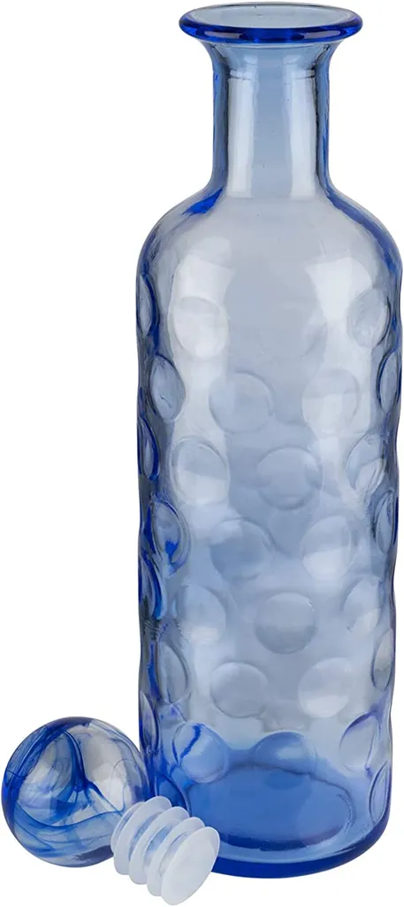 APS Glaskaraffe -ICEBLUE- /// Ø 8 Cm, H: 30 Cm, 0,8 Liter /// Glas, Blau, Silikon /// 10723 2 APS Glaskaraffe -ICEBLUE- /// Ø 8 Cm, H: 30 Cm, 0,8 Liter /// Glas, Blau, Silikon /// 10723 – Bild 2