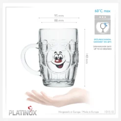 Biergläser 0,5L (max 700ml) Mit Henkel Und Lustigen Motiven Set 6 Teilig Bierkrug Karnevalsgläser -Küchenzubehör 1995dada968e4da0ce3d57d415e8ee58