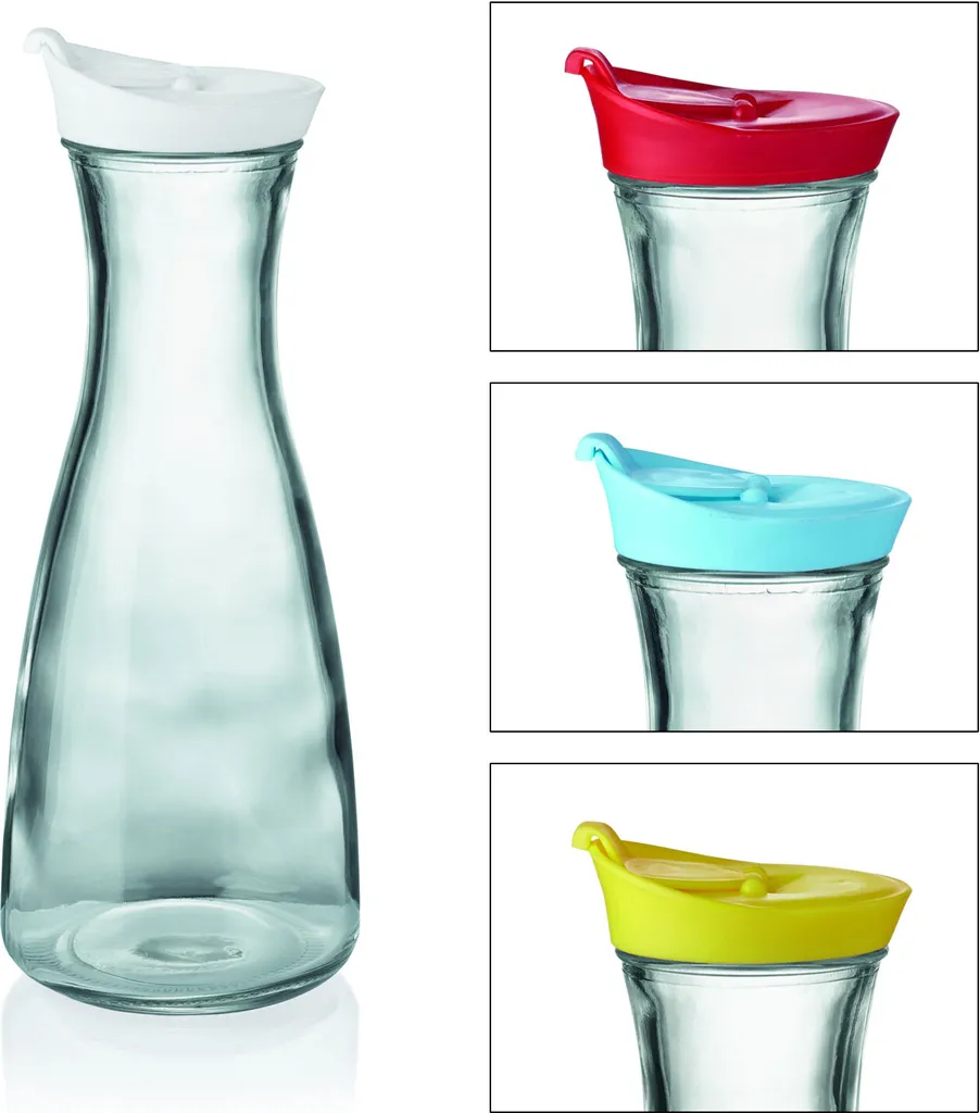 Karaffe Mit Deckel, 1,0 Ltr., Weiß, Glas : Karaffe Mit Deckel, 1,0 Ltr., Weiß, Glas Variante: Karaffe Mit Deckel, 1,0 Ltr., Weiß 2 Karaffe Mit Deckel, 1,0 Ltr., Weiß, Glas : Karaffe Mit Deckel, 1,0 Ltr., Weiß, Glas Variante: Karaffe Mit Deckel, 1,0 Ltr., Weiß – Bild 2