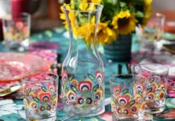 KROSNO Folk Bunt Wassergläser, 6er-Set, 250 Ml -Küchenzubehör 1d3dfc996d5048c8a51f3dbbdb00a12a