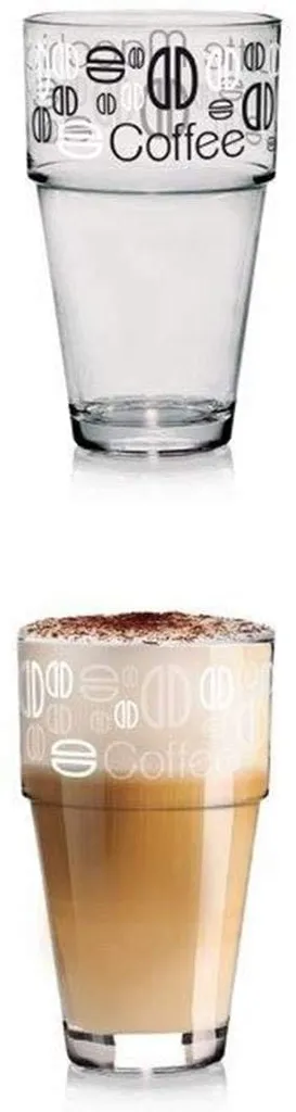 Latte-Macchiato Glas, Glas-Becher Mit Aufdruck, Spülmaschinengeeignete Kaffee-Gläser, 6er Set, Von James Premium® 2 Latte-Macchiato Glas, Glas-Becher Mit Aufdruck, Spülmaschinengeeignete Kaffee-Gläser, 6er Set, Von James Premium® – Bild 2