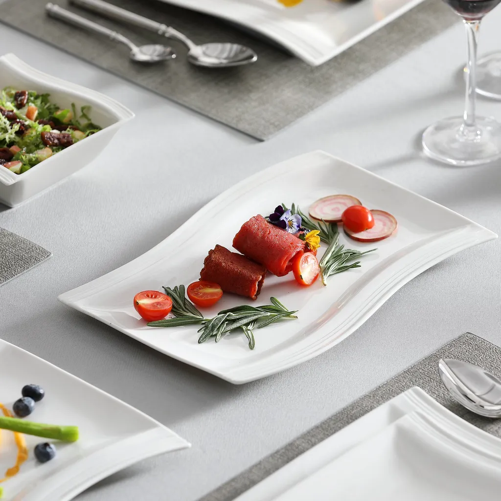 MALACASA, Serie Flora, 26 Tlg. Cremeweiß Porzellan Geschirrset Kombiservice Tafelservice Mit 6 Schalen, 6 Dessertteller, 6 Suppenteller, 6 Speiseteller Und 2 Rechteckigen Platten 5 MALACASA, Serie Flora, 26 Tlg. Cremeweiß Porzellan Geschirrset Kombiservice Tafelservice Mit 6 Schalen, 6 Dessertteller, 6 Suppenteller, 6 Speiseteller Und 2 Rechteckigen Platten – Bild 5