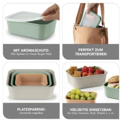 GOURMETmaxx Frischhaltedosen Aus RPET - Apricot/grau/grün -Küchenzubehör 214e5ede62ff5c2eb23a4775615b44ec