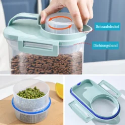 Futtertonne Tierfutterbehälter 2kg Vorratsdose Schüttdose BPA-freier Kunststoff Luftdicht Wasserdicht 4,4 Pfund / 2KG Tiernahrung Aufbewahrungsbox Für Haustieren Hund, Katze, Vogel (Blau) -Küchenzubehör 21ad5761eafb16896037ce05b6729745