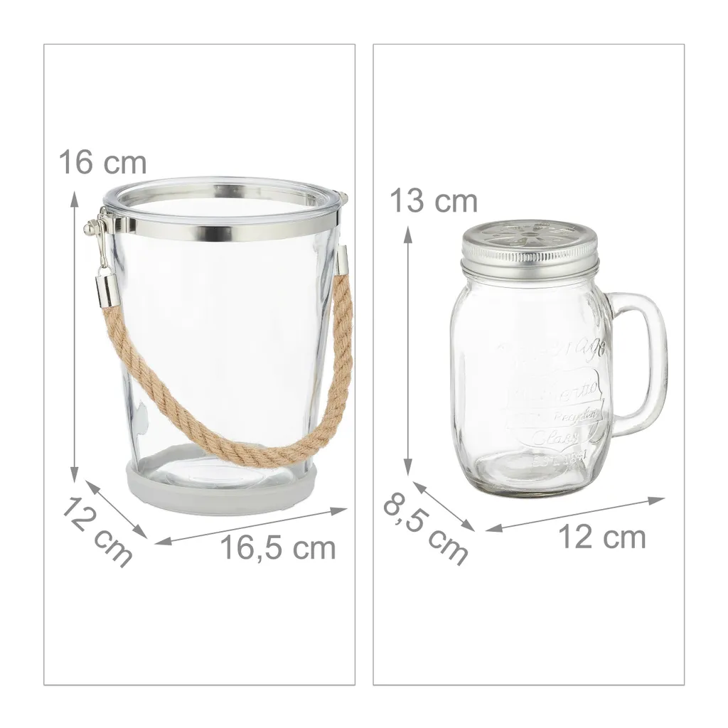 Relaxdays 4 Trinkgläser Mit Deckel Und Zubehör 4 Relaxdays 4 Trinkgläser Mit Deckel Und Zubehör – Bild 4