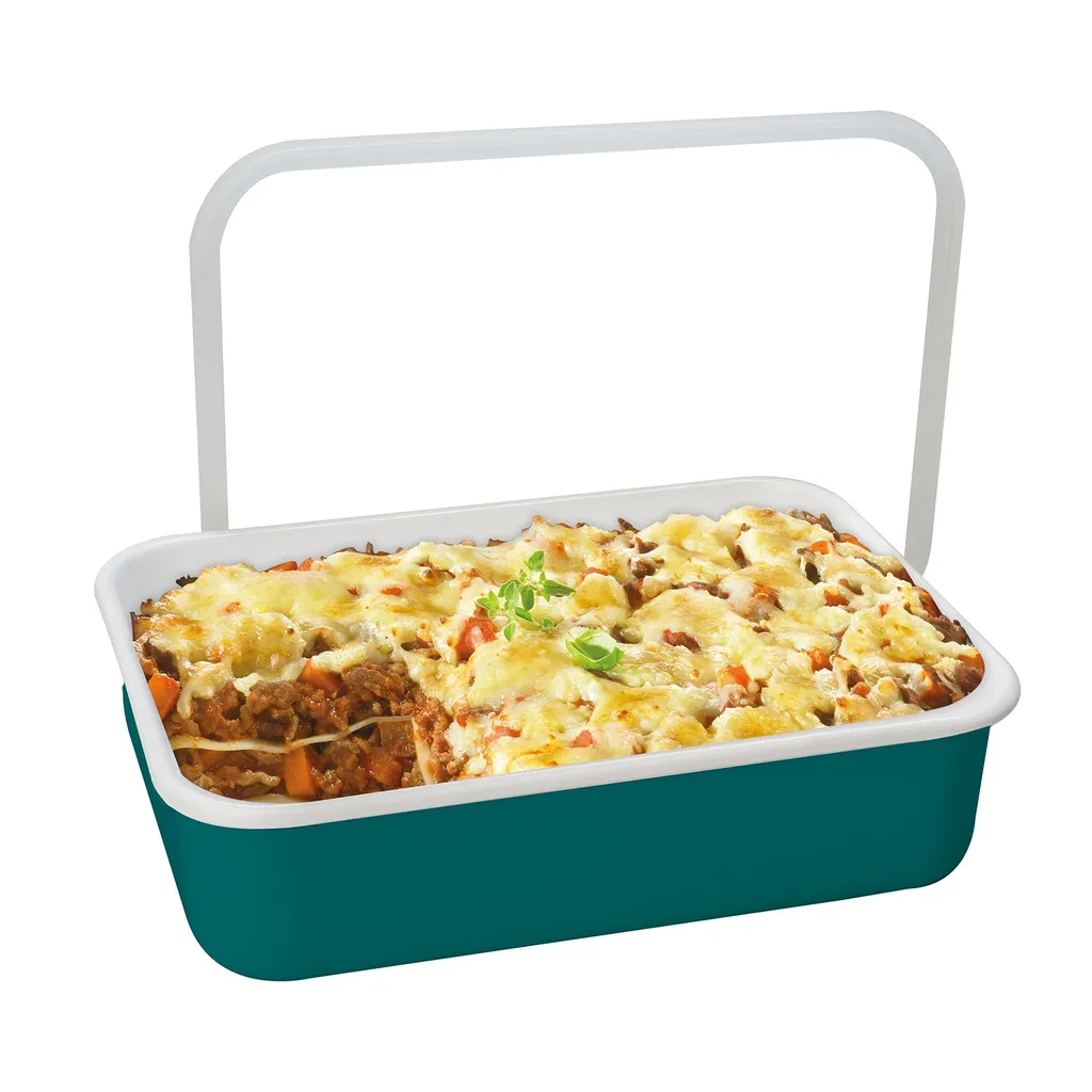 HoneyWare Frischhaltedose Color Line L 1,35l Flach Petrol Emaille 5 HoneyWare Frischhaltedose Color Line L 1,35l Flach Petrol Emaille – Bild 5