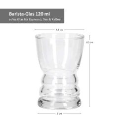 6tlgSet Barista-Gläser Espresso Tee Kaffee 120ml Glas Theke Mini-Bar Servier-Geschirr Tafel Gastro -Küchenzubehör 26f093f43d8f5d23a730b09824a9f6d4