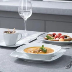 Malacasa Serie Julia, Tafelservice 60-teilig Kombiservice Porzellan Geschirrset Mit Kaffeetassen, Unterteller, Kuchenteller, Suppenteller Und Flachteller, Kaffeeservice Für 12 Personen -Küchenzubehör 2bd005e398e4b515c48ec577d6641905