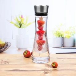 Wasserkaraffe Glas 1 L Mit Früchtespieß Edelstahl Ausguss -Küchenzubehör 2faabea8579ea29cc8c557986228d49c