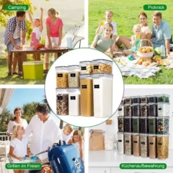 24er-set Vorratsdosen Set, Aufbewahrungsbox Mit Deckel, Schüttdose & Frischhaltedosen Küche Groß Vorratsdosen Luftdicht -Küchenzubehör 302e178f07e029de217d3f754019211b