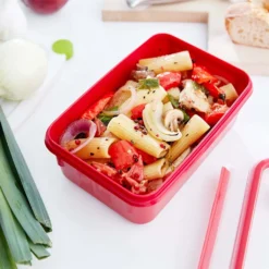 Emsa Mikrowellendose CLIP & MICRO 1,2 Liter Mit Einsätzen Transparent / Rot -Küchenzubehör 318dadf54617744d2d22a9a1999b0bfb