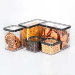 ROTHO Premium Dose Rechteckig 3.2 L LOFT, Farbe:Transparent / Schwarz -Küchenzubehör 34703f2570fdaed94e658ea53bb2af51