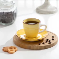 Kaffeeservice Steinzeug, Vancasso BONITA 12 Teiliges Kaffeeset, Cappuccino Tassenset Für 6 Personen, Tassen Und Untertassen -Küchenzubehör 347b48b53a851b888334949a14d759c4