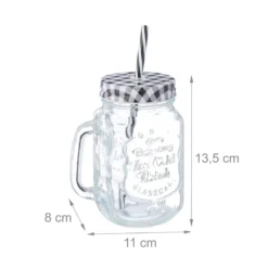 Relaxdays 8er Set Trinkgläser Mit Deckel Kariert -Küchenzubehör 358834183f9049185d8734d0998aa8a8