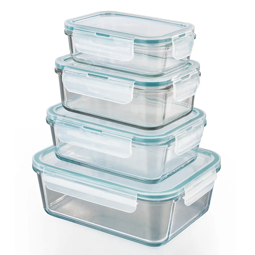 GOURMETmaxx Glas-Frischhaltedosen Klick-it 8-tlg. Frischhaltedosen 4er Set Glas Klick-It Gefrierdosen Lunchbox Brotdose Mikrowelle 1 GOURMETmaxx Glas-Frischhaltedosen Klick-it 8-tlg. Frischhaltedosen 4er Set Glas Klick-It Gefrierdosen Lunchbox Brotdose Mikrowelle