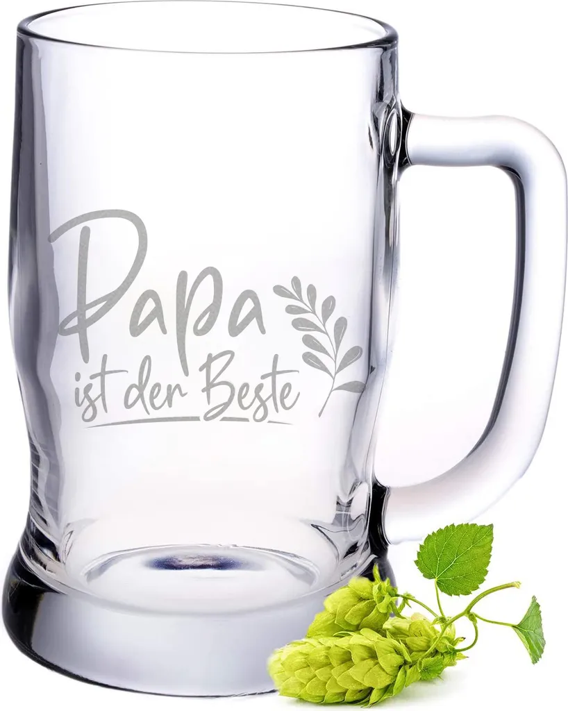 Leonardo Bierkrug Mit Gravur "Papa Ist Der Beste" : 0,3 L 1 Leonardo Bierkrug Mit Gravur "Papa Ist Der Beste" : 0,3 L