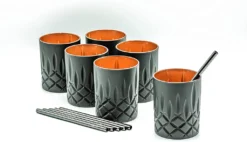 Nachtmann Noblesse 6er-Set Black Edition Whisky Gläser 295 Ml I Spülmaschinenfest I Wasserglas Coloured By EKM (schwarz/kupfer) + 6er-Set EKM Living Trinkhalme Schwarz -Küchenzubehör 3966f888bd5fd10f73efe68075fd7caf