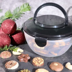 PLENTYFY Vorratsdosen 8 Teilig - Vorratsdosen Set Rund Mit Deckel Vorratsbehälter - Schwarz Luftdicht & Auslaufsicher Vorratsgläser Set Salatschüssel Mit Tragegriff -Küchenzubehör 39d8b38d0930e6940aa3c5b0afaccea0