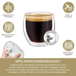 Creano Doppelwandige Espresso-Gläser, 4er-Set 100ml Thermo-Gläser Mit Schwebe-Effekt 9 Creano Doppelwandige Espresso-Gläser, 4er-Set 100ml Thermo-Gläser Mit Schwebe-Effekt -Küchenzubehör 3e0340b6a58bcf25308e4877bac67977