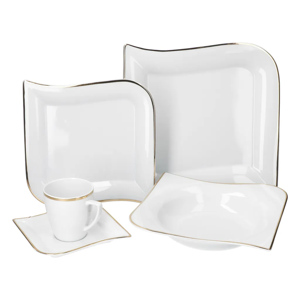 30tlg Geschirrset Silverline Kombi 6Pers Gold Kaffee Unterteller Kuchen/Speiseteller Suppenschale 1 30tlg Geschirrset Silverline Kombi 6Pers Gold Kaffee Unterteller Kuchen/Speiseteller Suppenschale