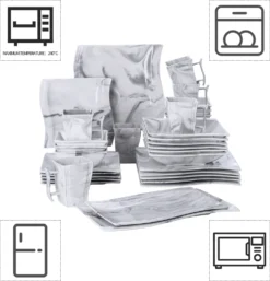 MALACASA, Serie Flora, 32 Tlg. Marmor Porzellan Geschirrset Kombiservice Tafelservice Mit 6 Schalen, 6 Dessertteller, 6 Suppenteller, 6 Speiseteller, 6 Becher Und 2 Rechteckige Servierplatte 19 MALACASA, Serie Flora, 32 Tlg. Marmor Porzellan Geschirrset Kombiservice Tafelservice Mit 6 Schalen, 6 Dessertteller, 6 Suppenteller, 6 Speiseteller, 6 Becher Und 2 Rechteckige Servierplatte -Küchenzubehör 3ec9c278c9612da885c6aa818e1e681a