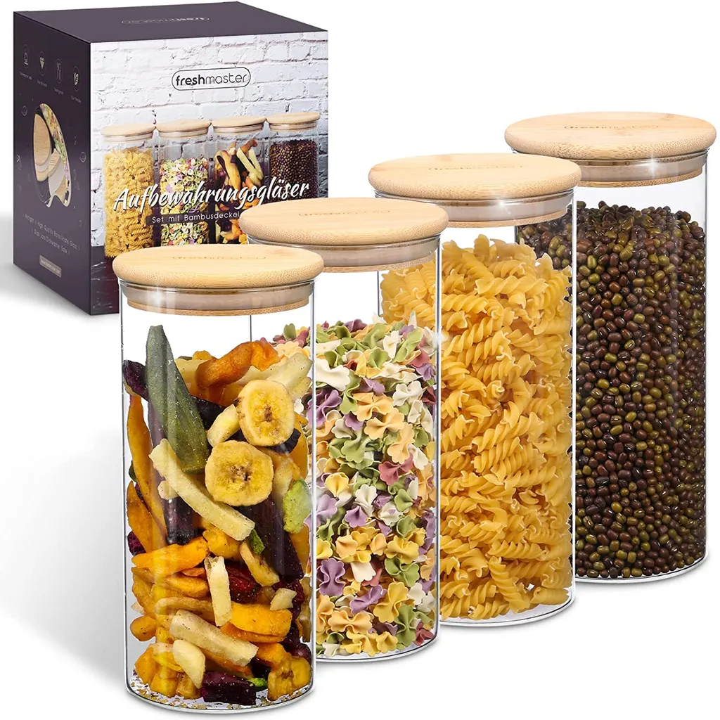 Fresh Master Premium Vorratsdosen Vorratsgläser Für Luftdichte Aufbewahrung I Vorteils Gläser Set (8 Teilig) 1 Fresh Master Premium Vorratsdosen Vorratsgläser Für Luftdichte Aufbewahrung I Vorteils Gläser Set (8 Teilig)