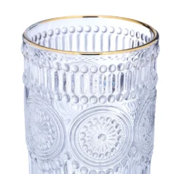 Relaxdays Vintage Trinkgläser 4er Set 300 Ml -Küchenzubehör 41447d5921c63f160439b5bdf551f452