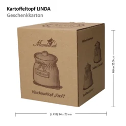 Mambocat Kartoffeltopf Linda Terrakotta Vorrats-Dose Deckel Aufbewahrung Gemüse-Topf Natural -Küchenzubehör 4150506402ef4e4bc5d13945a6d4acb0