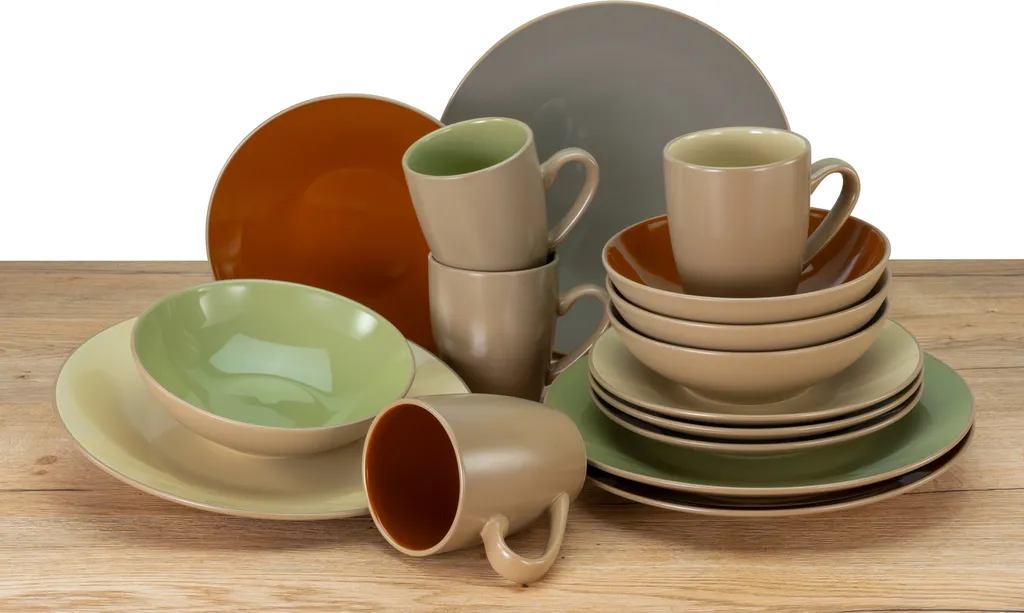 CreaTable 22563 Kombiservice Urban Jungle Für 4 Personen, Steinzeug, Mehrfarbig (1 Set, 16-teilig) 2 CreaTable 22563 Kombiservice Urban Jungle Für 4 Personen, Steinzeug, Mehrfarbig (1 Set, 16-teilig) – Bild 2