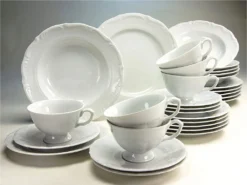 CreaTable 16135 Kombiservice Maria Theresia Für 6 Personen, Porzellan, Weiß (1 Set, 30-teilig) -Küchenzubehör 42571c27c28c77dfbab76d391b659c54
