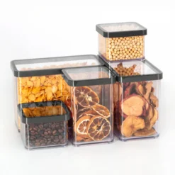 ROTHO Premium Dose Rechteckig 3.2 L LOFT, Farbe:Transparent / Schwarz -Küchenzubehör 4495d6eb72501197b40d378bc3550f1f