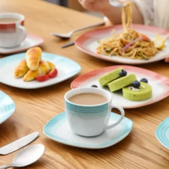 VEWEET Tafelservice 'SPARK' Aus Porzellan, 60-tlg Kombiservice, Kaffeetassen, Untertasse, Dessertteller, Speiseteller Und Suppenteller, Komplettservice Für 12 Personen 16 VEWEET Tafelservice 'SPARK' Aus Porzellan, 60-tlg Kombiservice, Kaffeetassen, Untertasse, Dessertteller, Speiseteller Und Suppenteller, Komplettservice Für 12 Personen -Küchenzubehör 45b7bde9dcc1f26e9fd3a3485f4c549c