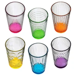 6 X Trinkglas Bunt Wasserglas Wassergläser Trinkgläser Glas Gläser Saftglas -Küchenzubehör 48e36756c69d19e84e295202da1cbeef