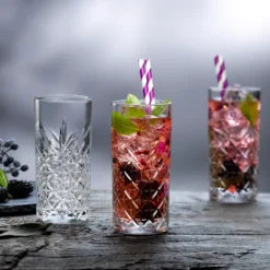 Pasabahce Timeless 520205 Longdrink Glas Wassergläser Kristall Design 4´er Set Transparent 365 Ml -Küchenzubehör 497bbb5903acc0581b8e03530dd90b9a