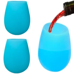 6er Set 200ml Unzerbrechlich Blau Silikon Biergläser Whisky GläSer Wein Becher Stammlos Weinbecher Tasse -Küchenzubehör 499b02003780d07132a6817e072b5a18