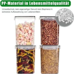 24er-set Vorratsdosen Set, Aufbewahrungsbox Mit Deckel, Schüttdose & Frischhaltedosen Küche Groß Vorratsdosen Luftdicht -Küchenzubehör 4b52b6472091dd1976c59539f3bf6d16