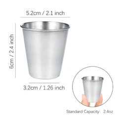 12 Stück Schnapsbecher 70ml Edelstahl Schnapsglas Edelstahlbecher Pinnchen Shot Gläser Becher -Küchenzubehör 4d2a73474f45eee7503507e6681e4a7e